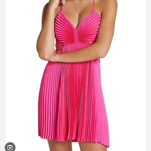 ALC Women's Pink Ari Pleated Cutout Mini Dress